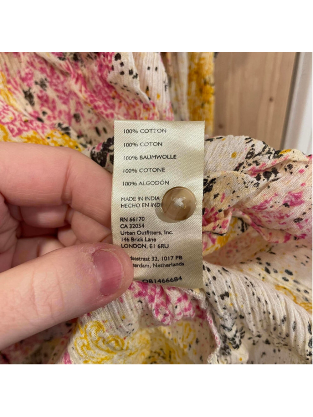 Pilcro Anthroplogie Women's Printed Button-Up Shirt - Pink & Yellow - Picture 4 of 5
